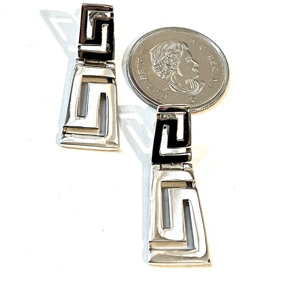 Vintage Sterling Silver Versace Hinge Earrings - Picture 7 of 7